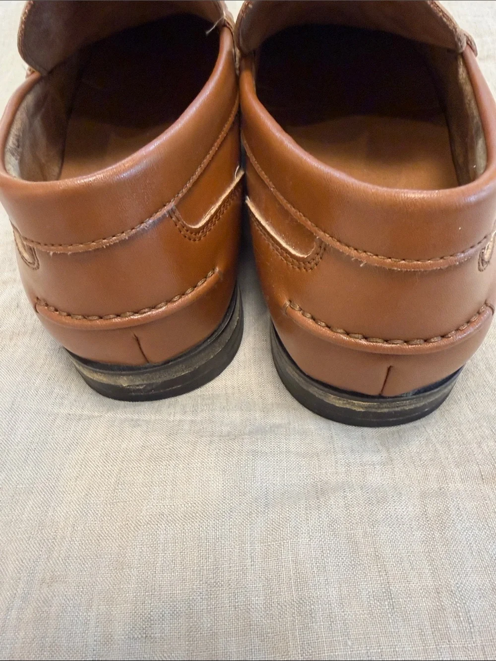 Kenneth Cole Reaction Cognac Brown Leather Loafers